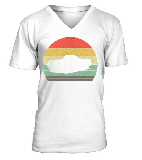 Retro Sportscar Car Vintage Sunset Musclecar Gift V-Neck T-shirt