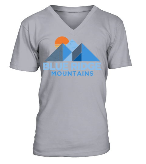 Retro Vintage Blue Ridge Mountains Distressed V-Neck T-shirt