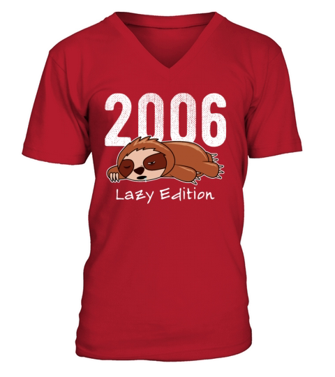 Sloth Vintage 2006 Birthday Lazy Edition V-Neck T-shirt
