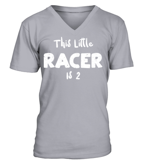 This Little Racer Is 2 - Birthday V-Neck T-shirt