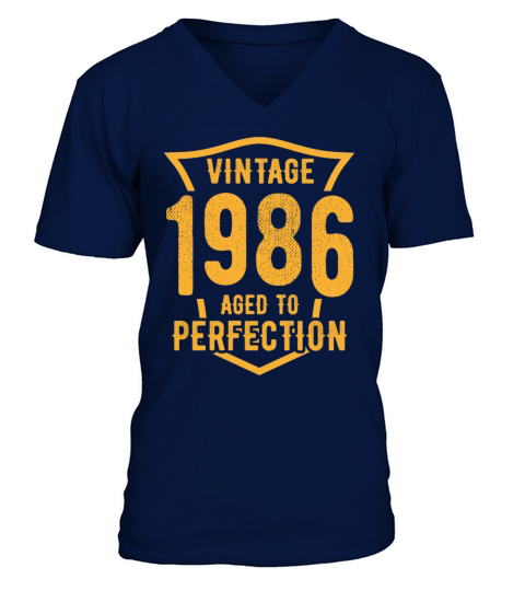 Vintage 1986 Aged To Perfection 38th Birthday V-Neck T-shirt