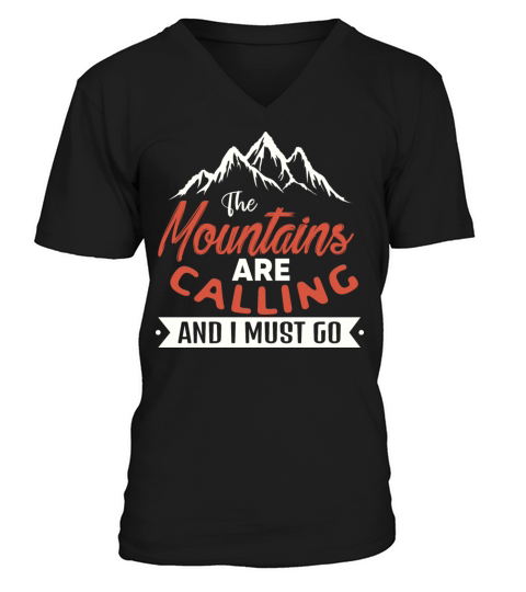 Vintage Mountains Climber Hiker V-Neck T-shirt