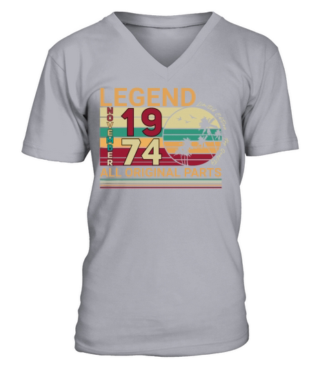 Vintage November 1974 Palm Trees V-Neck T-shirt