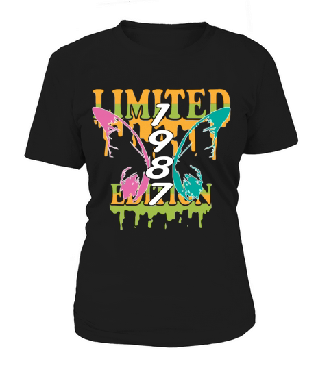 1987 Born Limited Edition Butterfly Gift Women's T-Shirt
