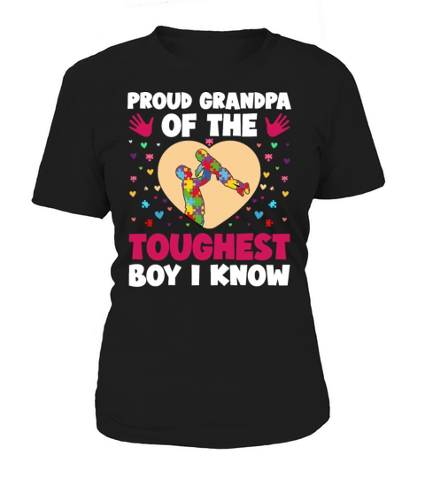 Proud Grandpa Of The Toughest Boy I Know Autism Aw Women's T-Shirt