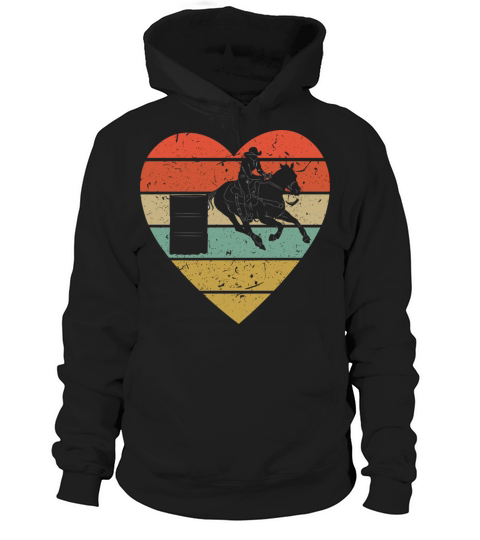 Barrel Racing Vintage Design Retro Horse Rider Hea Hoodie Unisex