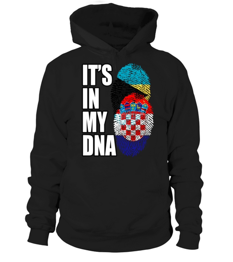 Croatian And Bahamian Mix Heritage DNA Flag Hoodie Unisex