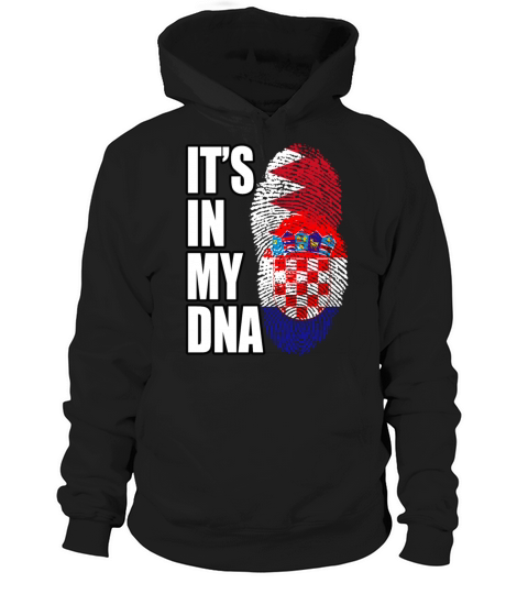 Croatian And Bahraini Mix Heritage DNA Flag Hoodie Unisex