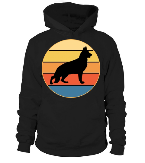 German Shepherd Dog Breed Vintage Retro Sunset Hoodie Unisex