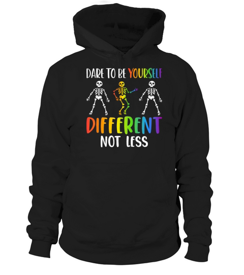 Skeleton Autism Awareness Dare to Be Yourself Diff Hoodie Unisex