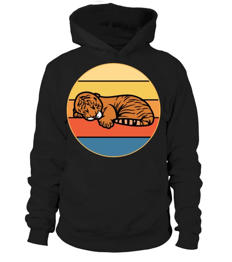 Tiger Big Cat Vintage Retro Sunset Hoodie Unisex