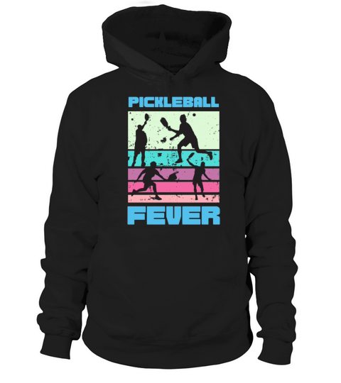 Vintage retro Pickleball fever blue and pink comp Hoodie Unisex