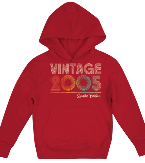 18 Years Old Vintage 2005 18th Birthday Gifts Kids Hoodie