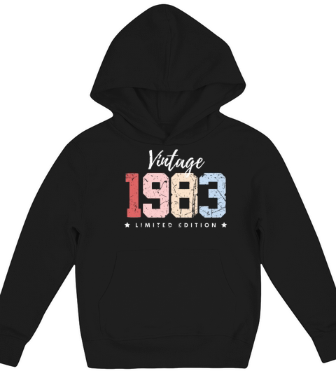 40 Years Vintage 1983 Retro 40th Birthday Kids Hoodie