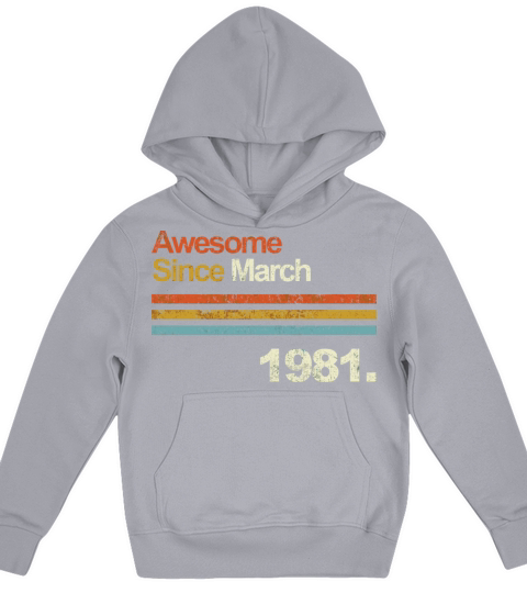 Awesome Since March Vintage 1981 39Th Birthday Top Kids Hoodie