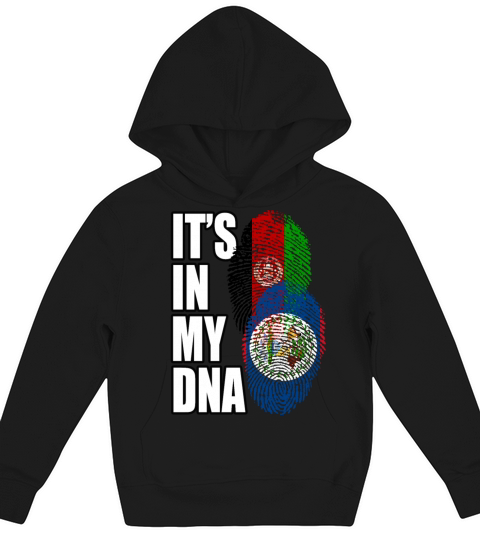 Belizean And Afghanistan Mix Heritage DNA Flag Kids Hoodie