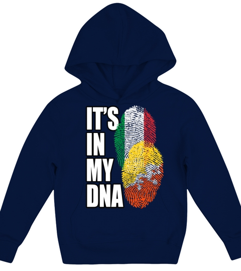 Bhutanese And Italian Mix Heritage DNA Flag Kids Hoodie