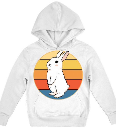 Cute Rabbit Bunny Retro Sunset Vintage Animal Pet Kids Hoodie