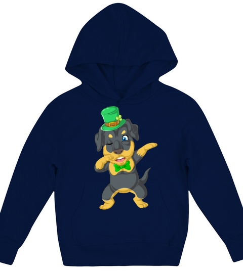 dabbing rottweiler st patricks day Kids Hoodie