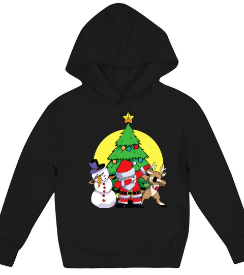 Dabbing Santa Elf Friends Christmas Kids Boys Men Kids Hoodie