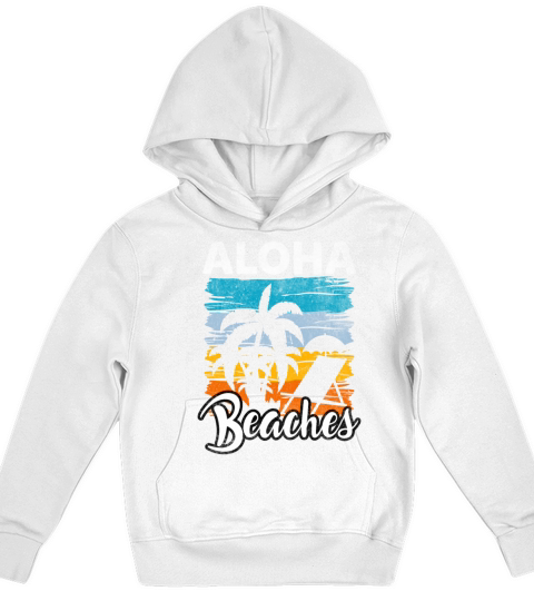 Distresed Quote Aloha Beach Hawaii vintage Palm Be Kids Hoodie