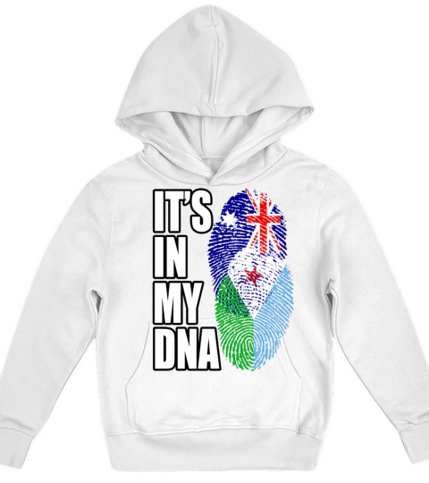 Djiboutian And Australian Mix Heritage DNA Flag Kids Hoodie
