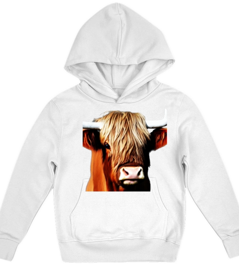 Highland Cattle Design Farmer imprint cow Kids Hoodie