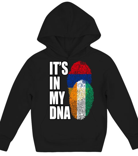 Ivorian And Armenian Mix Heritage DNA Flag Kids Hoodie