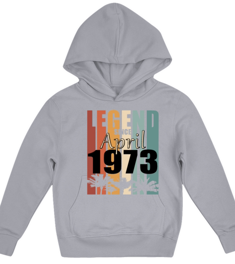 Legend born April 1973 vintage Kids Hoodie