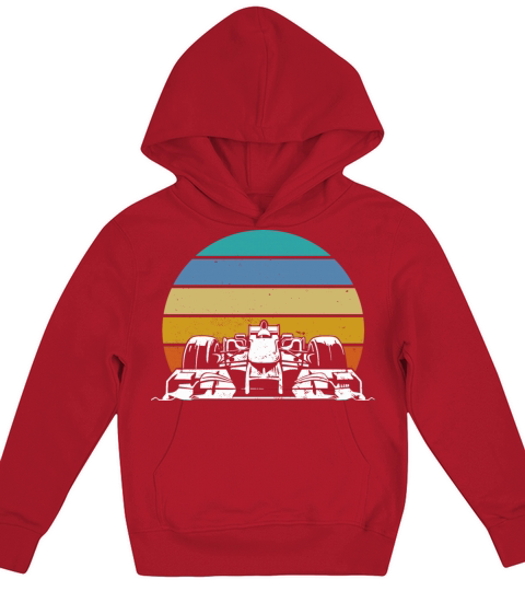 Retro Vintage Racing Car Formula Car for Racer Kids Hoodie