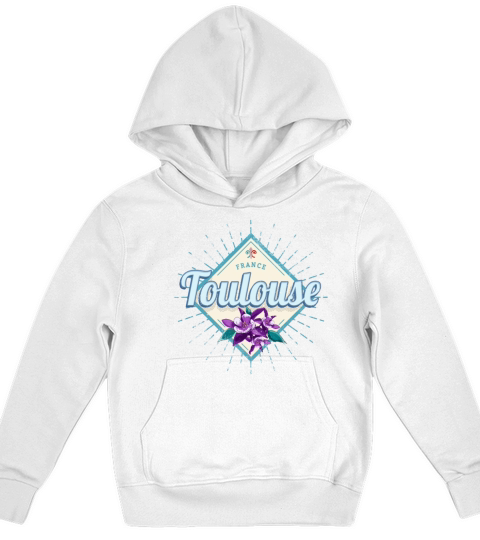 Toulouse City France Retro Violets Vintage Kids Hoodie