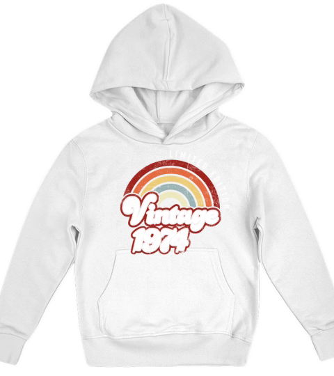 Vintage 1974 47Years Old 47th Birthday Limited Kids Hoodie