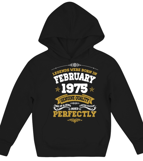 Vintage Aged To Perfection Ferbuary 1975 Kids Hoodie