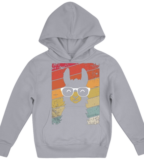 Vintage Llama Retro Colorful Alpaca Kids Hoodie