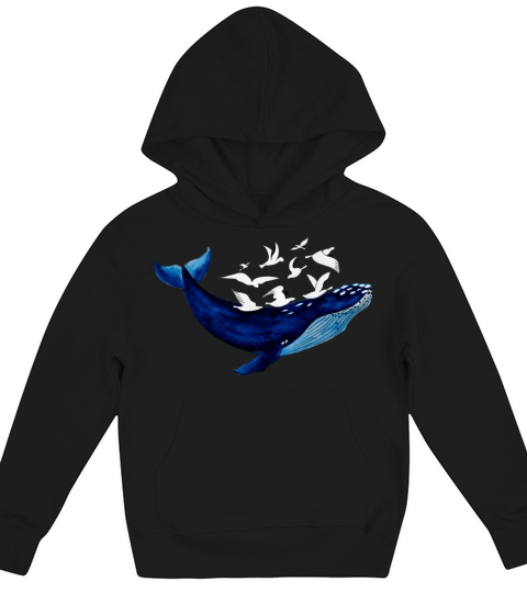 Whale and seagulls I Air and water Kids Hoodie
