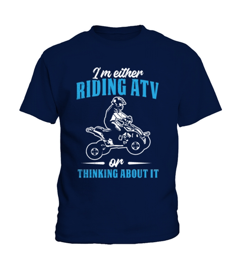 all terrain vehicles thinking about it funny theme Kids T-Shirt