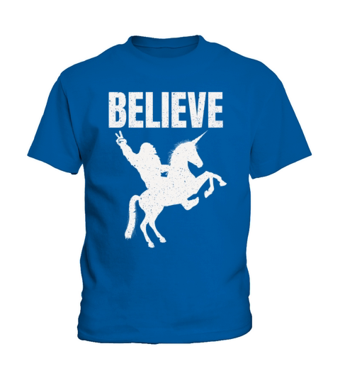Bigfoot Riding A Unicorn Kids T-Shirt