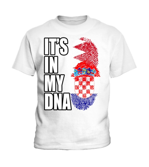 Croatian And Bahraini Mix Heritage DNA Flag Kids T-Shirt