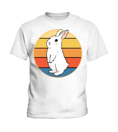 Cute Rabbit Bunny Retro Sunset Vintage Animal Pet Kids T-Shirt