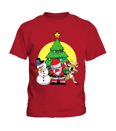 Dabbing Santa Elf Friends Christmas Kids Boys Men Kids T-Shirt
