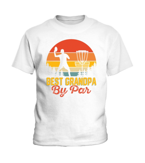 Funny Saying Vintage Best Grandpa By Par Disc Golf Kids T-Shirt