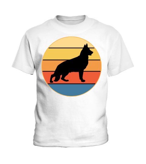 German Shepherd Dog Breed Vintage Retro Sunset Kids T-Shirt