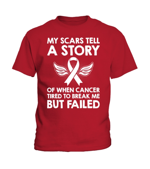 My Scars Tell a Story Lung Cancer Awareness Kids T-Shirt