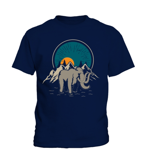 Vintage Mountains Nature Mammoth Kids T-Shirt