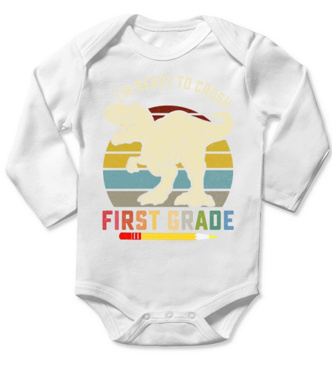 100 Days Of School Design for Kindergarten Teacher Long Sleeve Baby One-Piece