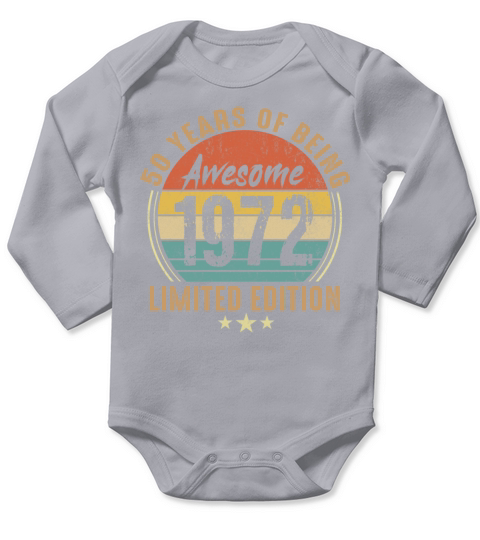50th Birthday Retro Limited Edition 1972 Vintage Long Sleeve Baby One-Piece