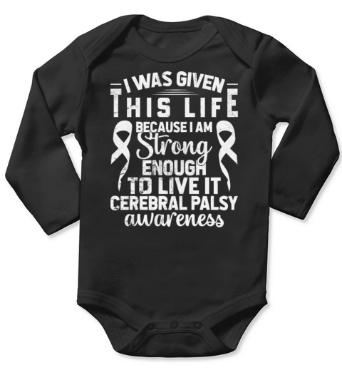 Cerebral Palsy Awareness Vintage Support Brain Lif Long Sleeve Baby One-Piece