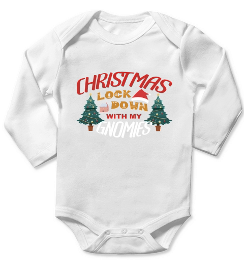 Christmas Lock Down With Gnomies Long Sleeve Baby One-Piece