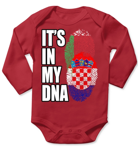 Croatian And Belarusian Mix Heritage DNA Flag Long Sleeve Baby One-Piece