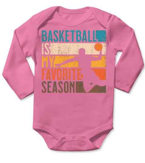 Distressed Vintage Basketball Is My Favorite Seaso Long Sleeve Baby One-Piece